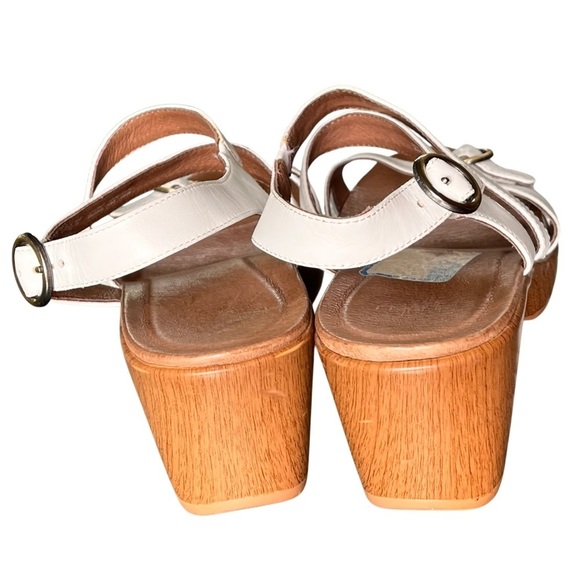 Dansko Julie White Leather Strappy Heel Sandals Platform Summer Womens Size 42